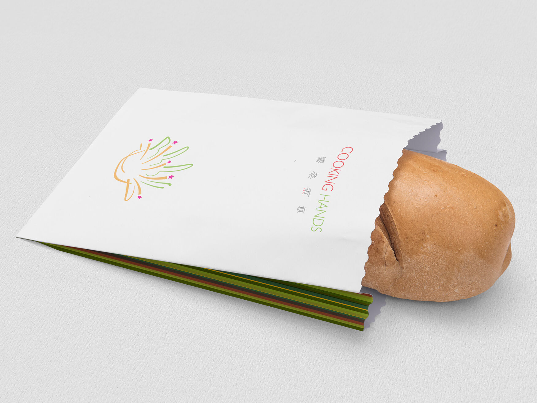 Cooking Hands Breadwrap Mockup