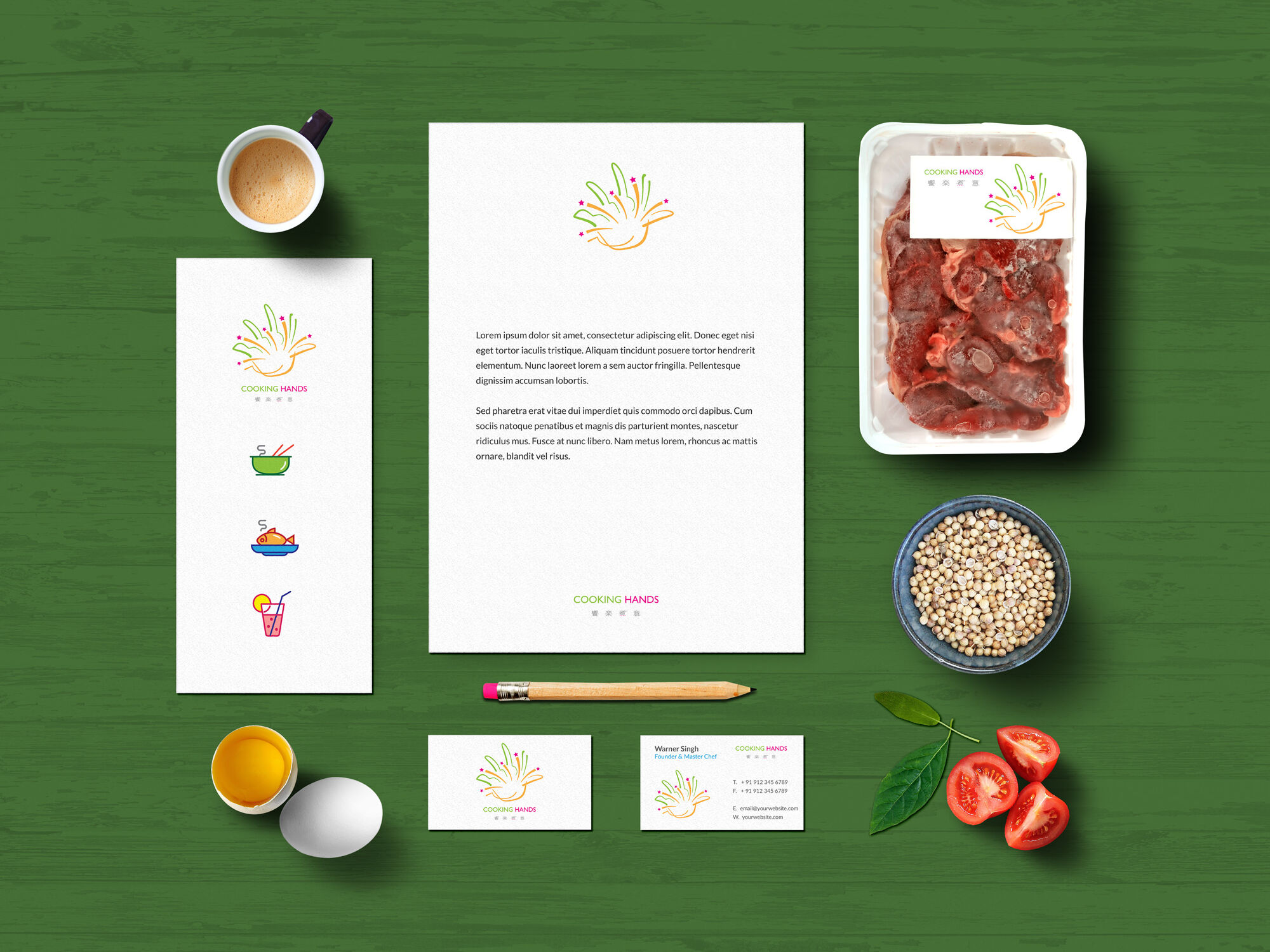 Cooking Hands Food Branding Mockup