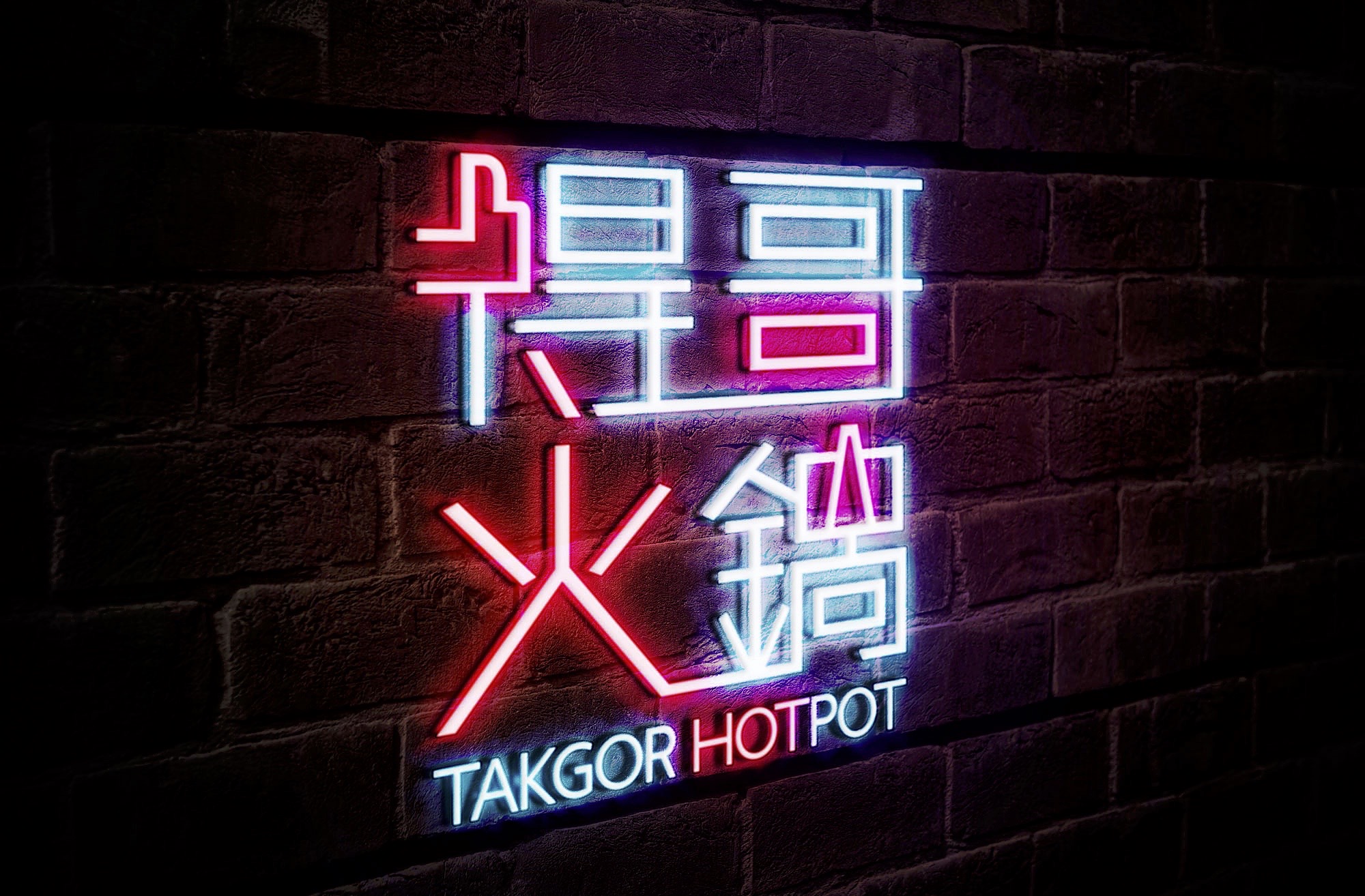 Takgor Neon Sign Lights Logo Mockupsdfsdf