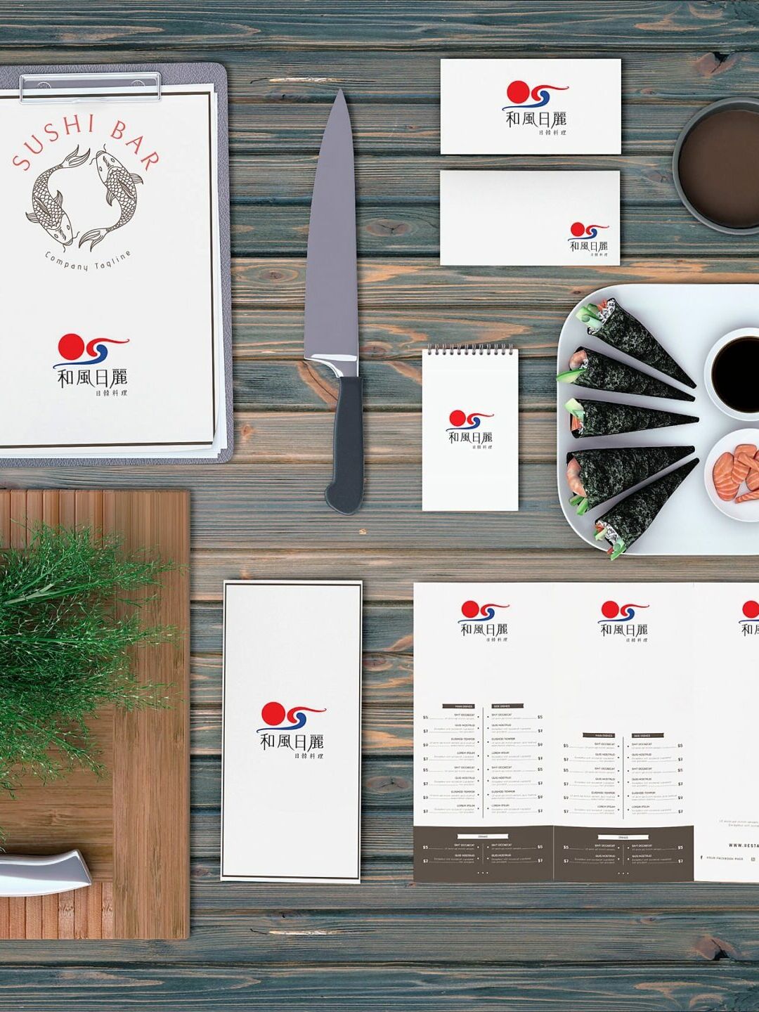 Sunnyshine Creative Sushi Bar Menu Mockup Perfectlyclear