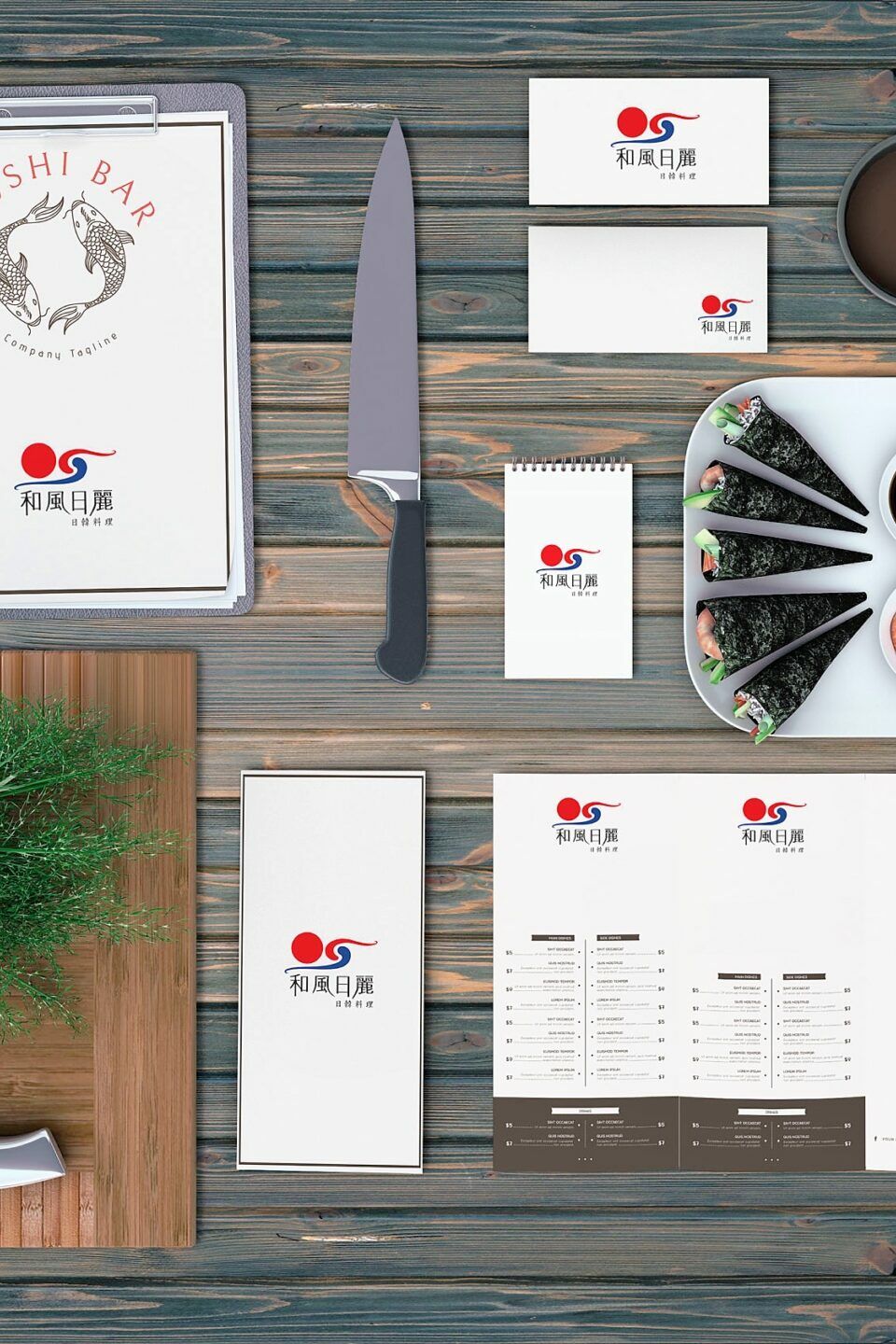 Sunnyshine Creative Sushi Bar Menu Mockup Perfectlyclear