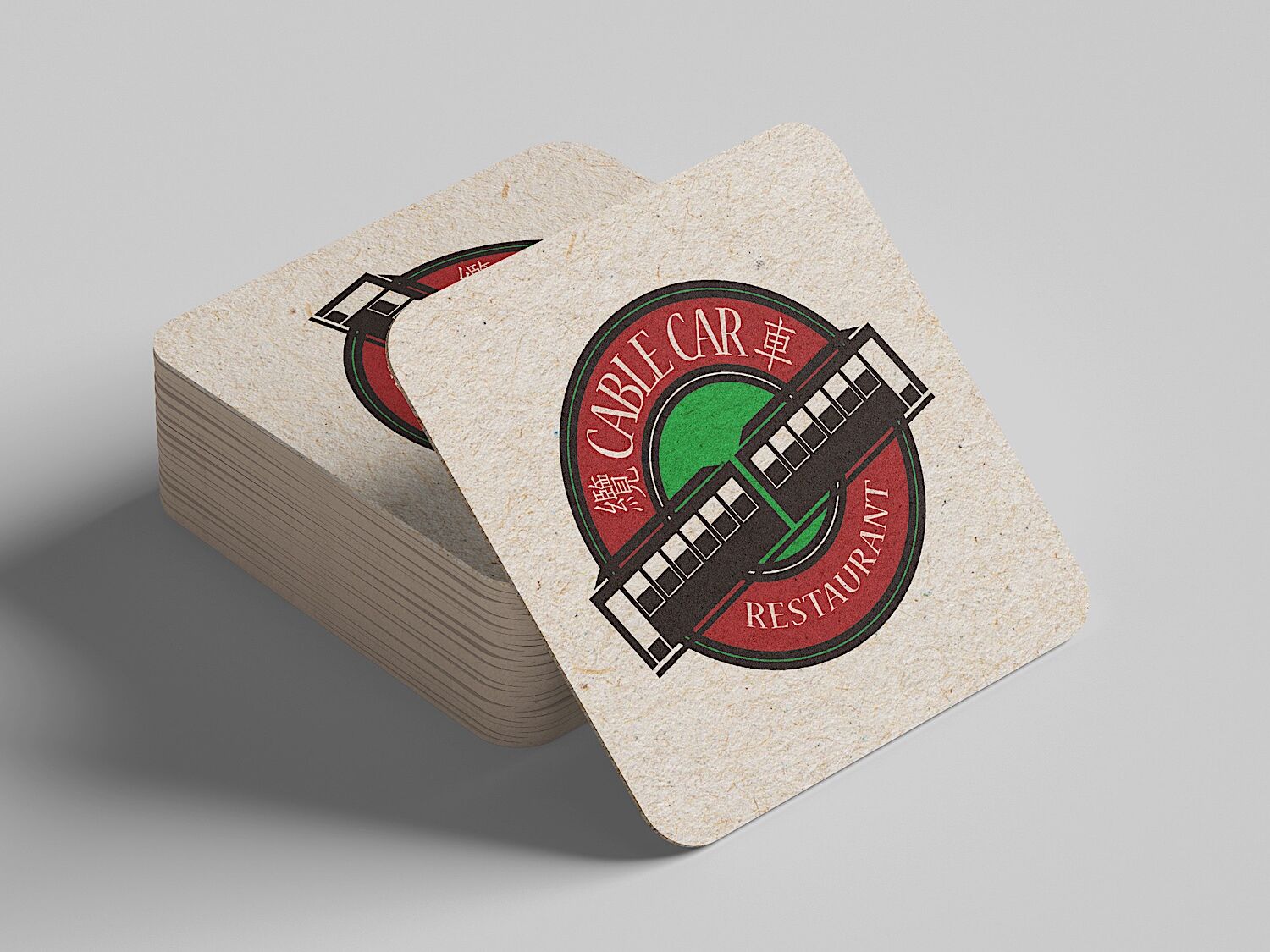 Cable Car Beer Coaster Mockup