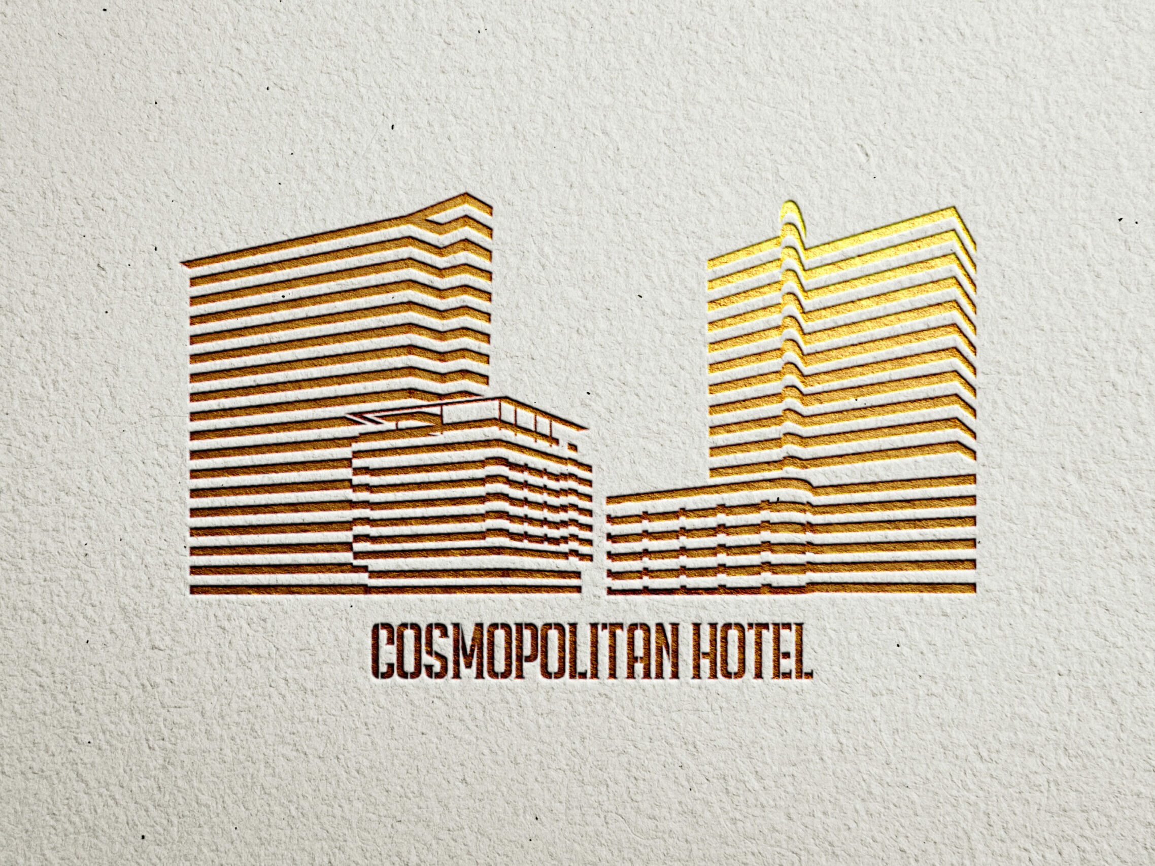 Cosmopolitan Hotel Line Logo Mockup 02