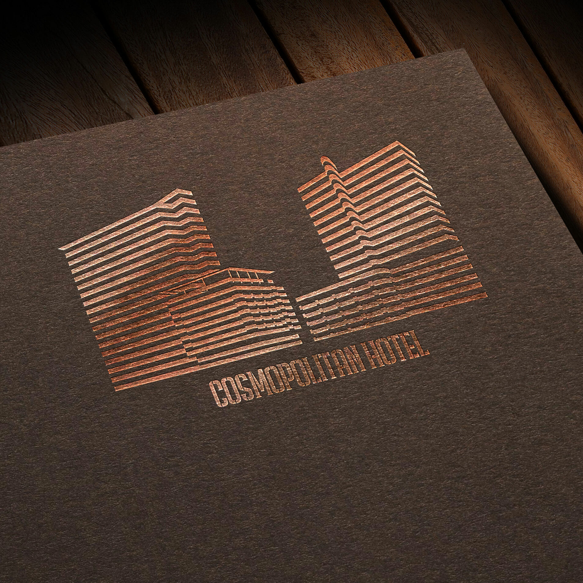 Cosmopolitan Hotel Line Logo Mockup 04