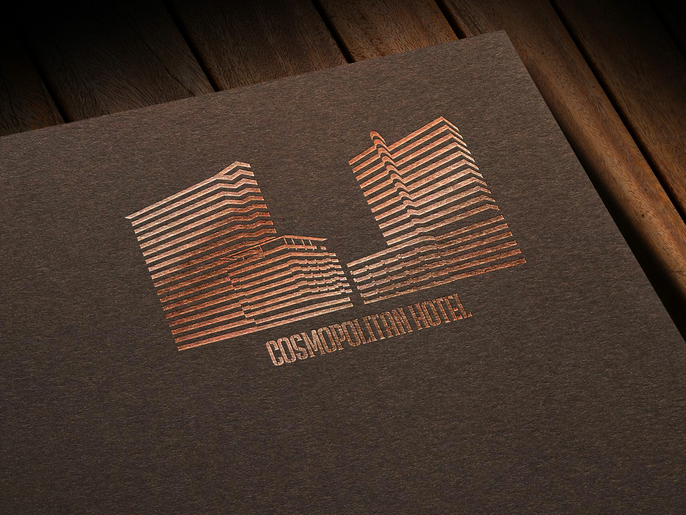 Cosmopolitan Hotel Line Logo Mockup 04