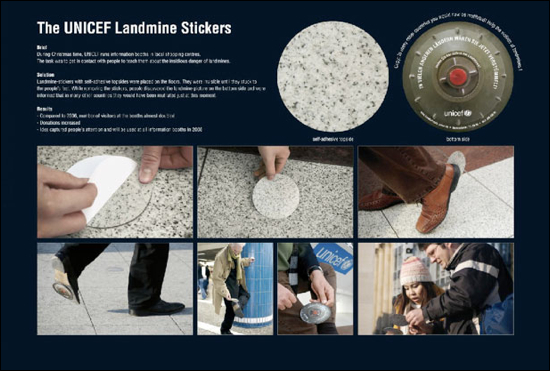 Unicef Landmine Stickers